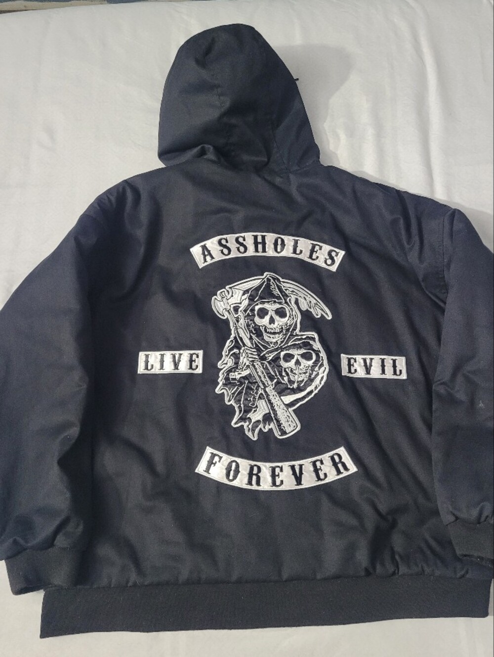 Assholes Live Forever / Sons Of Anarchy Themed Mens Hooded Jacket